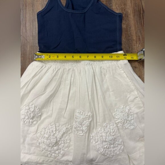 Abercrombie Kids Y2K Floral White Skirt Navy Blue Top Dress Size XL Preppy Cute - Picture 4 of 10